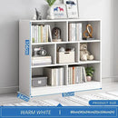 IOTXY Open Shelf Low Bookcase - Wooden 3-Tier Floor Standing Display Cabinet Organizer with Base, 7 Cubes Short Horizontal Bookshelf in Warm White by CozyNest Decor