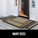 GORILLA GRIP 100% Waterproof All-Season WeatherMax Doormat US Designed Natural Rubber, Stain and Fade Resistant, Low Profile Indoor Outdoor Door Mats, Easy Clean Patio Mat, 17x29, Taupe Grid by CozyNest Decor