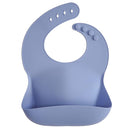 mushie Silicone Baby Bib | Adjustable Fit Waterproof Bibs (Powder Blue) by TinyTreasures Baby Boutique