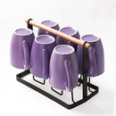 Coffee Mugs Set of 6, 12oz Ceramic Coffee Mugs with Handle, Matte Porcelain Purple Coffee Mug for Latte, Tea, Cocoa, Cappuccino, Cups for Women Men for Home Restaurant Mug (Purple) by CozyNest Decor