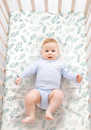 4 Pack Sage Green Fitted Nursery Sheets Breathable Neutral Unisex Baby Sheets for Boys or Girls with Leaf and Flower Design Standard Crib Sheet (Green, Crib Sheet) by TinyTreasures Baby Boutique