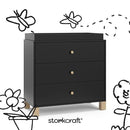 Storkcraft California 3-Drawer Chest with Removable Changing Topper (Black with Driftwood) – GREENGUARD Gold Certified, Interlocking Drawer System, Pre-Installed Tracks, Easy Assembly by TinyTreasures Baby Boutique