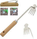 Amposei Weeding Artifact Uprooting Weeding Tool, Multifunctional Weeder, Hand Weeder Tool, Stand Up Weed Puller Tool with Handle for Garden Yard Farm Weed Removal (11in, Wood Handle) by GreenHaven Gardens