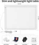 YINGWOND A3 LED Light Pad with Fixed Cord, 16.6 * 12.6 Inches, 3 Levels of Brightness up to 8000LUX, Uniform Illuminated Light Box for Tracing Drawing Weeding Vinyl and Diamond Painting by TinyTreasures Baby Boutique