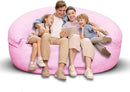 Bean Bag Chair for Adults 6FT,Soft Removable Cover for Teens/Girls Bedroom,Fluffy Giant Round Floor Beanbag Lounger Chairs (No Filler,Pink) by CozyNest Decor