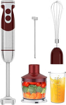 MegaWise Pro Titanium Reinforced 5 in1 Immersion Hand Blender, Powerful with 80% Sharper Blades, 12 Speed Corded Blender, Including 500ml Chopper, 600ml Beaker, Whisk and Milk Frother by TinyTreasures Baby Boutique