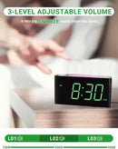 Alarm Clock for Bedroom, 7.5" Large Display LED Digital Clock with 7 Color Night Light,USB Phone Charger,Dimmer,Battery Backup,Easy to Set Loud Bedside Clock for Heavy Sleepers Adult Teen Kid Boy Girl by TinyTreasures Baby Boutique