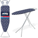 Classic 4-Leg Ironing Board with Iron Rest - Freestanding Full Size Iron Board for Clothes Pressing and Steaming with 43" x 14" Surface - Blue Arrows by CozyNest Decor