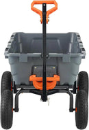 VEVOR 1200lbs 7Cu.Ft. Garden Dump Cart with 2-in-1 Convertible Handle and 13in All Terrain Wheels, Heavy Duty Poly Yard Dump Wagon Utility ATV Trailer Dump Cart Tow Behind for Lawn Mower Tractor by GreenHaven Gardens