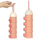 Accmor Formula Dispenser On The Go, 4 Layers Stackable Formula Container to Go, Non-Spill Portable Milk Powder Baby & Kids Snack Container, Pink by TinyTreasures Baby Boutique