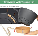 QCQHDU 2 Pack Hanging Planters for Indoor Plants, Outdoor Hanging Baskets, Self Watering Pots with Drainage Holes & Removable Tray (Dark Grey, 10 inch, Macrame Hanger) by GreenHaven Gardens