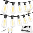 ST38 100FT LED Outdoor String Lights with 50 Shatterproof ST38 Bulbs+2 Spares, 2700K Warm White – for Backyard, Patio, Garden, Wedding, Party, Christmas, Porch, Deck, Gazebo, Bistro, Camping Decor by CozyNest Decor