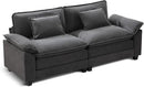 URRED Modular Sectional Sofa Comfy Cloud Couch, Modern Velvet Sofa Sleeper Deep Seat Couches with Ottoman/Pillows for Living Room (Dark Gray, 82.6'') by CozyNest Decor