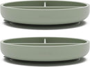Lalo Suction Plates - 2 Pack, 100% Silicone Non-Toxic BPA-Free Baby Plates with Suction Base To Prevent Accidental Tip-Overs - Suction Plates for Toddlers With Three Divided Sections - Sage by TinyTreasures Baby Boutique