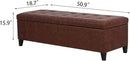 Joveco 51 Inch Storage Ottoman Bench,Tufted Leather Storage Bench for Bedroom (51”,Brown) by CozyNest Decor