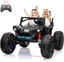 2 Seaters 24V Ride on UTV with Remote Control,10AH Battery, 400W Powerful Motors with 17" EVA Wheels, 20.5“ Seat Width Electric Ride Toy with Metal Suspension,LED Lights,Music,Horn (Black) by TinyTreasures Baby Boutique