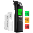 Ear Thermometer, Highly Accurate Ear Thermometer for Kids, Adults and Babies, 30 Memory Recall, 1s Result and 3-Color Fever Alert, with 24 Disposable Probe Covers, Black by TinyTreasures Baby Boutique