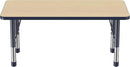 FDP Rectangle Activity School and Kids Classroom Table (24 x 48 inch), Toddler Legs, Adjustable Height 15-24 inches - Maple Top and Navy Edge by CozyNest Decor