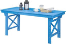 HDPE Outdoor Dining Table, 66.9” Rectangle Patio Dining Table for 6, All-Weather HDPE Outdoor Table with 2.2” Umbrella Hole, HDPE Patio Furniture for Deck, Backyard, Garden, Pool, Sky Blue by CozyNest Decor
