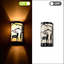 Black Wall Sconces Set of Two,Deer Metal Cream Parchment Rustic Wall Sconces,Farmhouse Indoor Wall Light Fixtures,Industrial Matte Sconce Light,Wall Lamps for Bedroom,Living Room,Hallway by CozyNest Decor