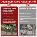 Premium Aluminum Plant Stand - Home Decor & Outdoor Garden Solution with 300 LBS Capacity, L37.8 x W11.4 x H19.7 inch by GreenHaven Gardens