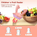 Baby Fruit Food Feeder - Silicone Nibble Tray Combo - Breastmilk Popsicle Mold for Cooling Relief, BPA Free Mesh Feeder for Infant Self Feeding (Antler Pink + Pineapple) by TinyTreasures Baby Boutique