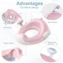 ANGELBLISS Baby Potty Training Toilet Seat with Soft Cushion Handles, Haute Collection, Double Anti-Slip Design and Splash Guard for Boys and Girls (Pink) by TinyTreasures Baby Boutique