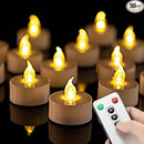 LED Tea Light Remote ControlCandles,50pack Flickering Flameless LED Candle,Long Lasting 400+Hours,Battery Operated with Timer for Home Decoration Seasonal &Festival Celebration WarmYellow by GreenHaven Gardens
