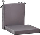 18.5 x 16 Inch Outdoor Chair Cushions for Patio Furniture, UV Resistant Non Slip Waterproof Replacement Patio Seat Cushion with Ties Set of 2, Dark Grey by GreenHaven Gardens