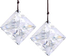 HDCRYSTALGIFTS Set 2,50mm Hanging Faceted Crystals Suncatcher Ornament Window Prisms Rainbow Maker Chandelier Crystal Pendant(Square) by GreenHaven Gardens