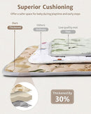 Blissful Diary Baby Play Mat, 47x47 Infant Play Mat for Playpen, Thicken Foam Cushioned Baby Mat for Floor, Non-Slip Kids Play Mat, Washable Baby Playmat for Babies,Toddlers, Earth Tones Design by TinyTreasures Baby Boutique