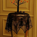 Lulu Home Halloween Table Cover, Round Black Spider Web Halloween Table Toppers for Festival Party Decoration by CozyNest Decor