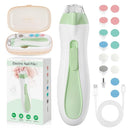 Baby Nail Trimmer Electric, 15 in 1 Baby Nail Clippers for Gentle Nail Care, Rechargeable Baby Nail File Electric with Light &15 Grinding Pads for Infant Toddler, Green by TinyTreasures Baby Boutique