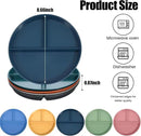 10 Pcs Unbreakable Divided Plates for Kids Adults, 9 Inch Round Portion Control Plate, 3 Compartment Plates with Dividers, Lightweight Reusable Dinnerware Portion Control Plastic, Dishwasher Safe by CozyNest Decor
