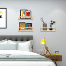 Nursery Book Shelves, 16.5 Inch Floating Bookshelves for Kids Room and Playroom Decor, Set of 3, Solid Wood Wall Mounted Shelves for Books and Toys Storage (Nature) by TinyTreasures Baby Boutique