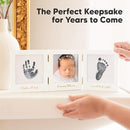Inkless Baby Handprint and Footprint Kit for Newborn - Baby Footprint Kit,Newborn Keepsake Nursery Picture Frame,Dog Paw Print Maker,Personalized Gifts for New Mom,Showers & Registry(White/Gold) by TinyTreasures Baby Boutique