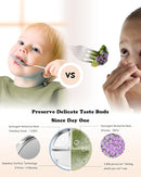 Stainless Steel Toddler Suction Plate with Lid, Deeper 9" Divided Plates with Removable Silicone Sleeves for Kids, Non Toxic & BPA Free | Unbreakable Baby Snack Dishes Set of 2, Blue & Gray by TinyTreasures Baby Boutique