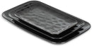 vicrays Ceramic Rectangle Serving Platters - 14" 12" 10" Porcelain Serving Trays Plates for Party BBQ Appetizers Sushi Dessert - Microwave Oven and Dishwasher Safe - Set of 3 Bright Black by CozyNest Decor