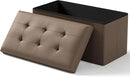 Storage Ottoman Bench, Folding Ottoman Foot Rest, 15 x 30 x 15 Inches, End of Bed Bench,Storage Chest, for Living Room, Bedroom, Hallway, Entryway, Brown by CozyNest Decor
