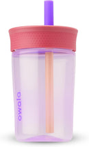 Owala Kids BPA-Free Plastic Tumbler with Spill Resistant Flexible Straw, Easy to Clean, Kids Water Bottle, Great for Travel, Dishwasher Safe, 15 Oz, Pink and Purple (Lilac Rocket) by TinyTreasures Baby Boutique