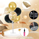 TONIFUL 6 Set Balloon Centerpieces for Table Black Gold Confetti Balloon Stand Kit for 2025 Graduation Party Decoration Birthday Anniversary Halloween 2025 Party Decorations by TinyTreasures Baby Boutique
