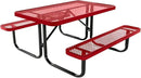 Coated Outdoor Furniture Heavy-Duty Portable Outdoor Kids Table, Expanded Metal Kids Picnic Table, Commercial-Grade Picnic Table, Made in America (4ft Rectangular, Childrens, Textured Red) by GreenHaven Gardens