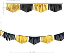 Black and Gold Tassel Banner Double Sided Metallic Fabric Pennant Bunting Flag Garland for Graduation Anniversary Bachelorette Birthday Engagement Wedding Bridal Shower Hen Party Decorations Supplies by GreenHaven Gardens