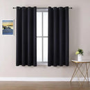ChrisDowa Grommet Blackout Curtains for Bedroom and Living Room - 2 Panels Set Thermal Insulated Room Darkening Curtains (Black, 52 x 45 Inch) by CozyNest Decor