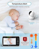 iFamily Baby Monitor with 2 Cameras | Remote Pan-Tilt-Zoom Video Baby Monitor with Camera and Audio, 5” Large Display, Night Vision, Temperature Display, Lullaby, 2 Way Audio & 960ft Range by TinyTreasures Baby Boutique
