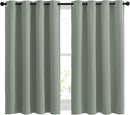 NICETOWN Blackout Sage Green Curtains for Cafe 45 inch Length - Grommet Room Darkening Sound Reducing Solid Curtains and Drapes for Small Windows, W52 x L45, 2 Panels by TinyTreasures Baby Boutique