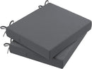 AAAAAcessories Outdoor Seat Cushions for Chairs, Waterproof, Fade-Resistant Patio Furniture Replacement Cushions, 20" x 18" x 3", Set of 2, Dark Gray by GreenHaven Gardens