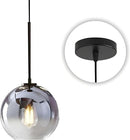 KCO Lighting Modern Black Globe Pendant Light Mercury Glass Ceiling Pendant Light Mid Century Silver Kitchen Pendant Lighting Over Island Dining Room Light Fixtures Over Table by CozyNest Decor