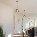 KCO Lighting Glass Globe Hanging Light Fixture Modern Gold Pendant Lights Kitchen Island Mid Century Dining Room Hanging Light Fixtures Over Table Single Pendant Light by CozyNest Decor