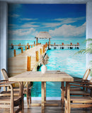Turquoise Ocean Water Wallpaper Mural.